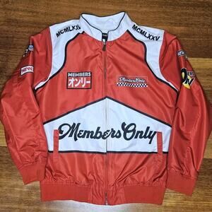 Members Only Men's Jacket Small Red Team Racing Windbreaker Sport